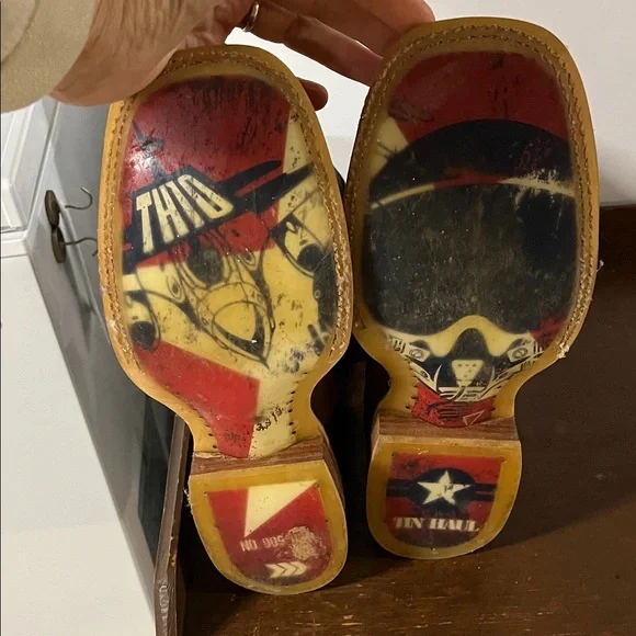 Tin Haul Brown and Blue Cowboy Boots - Picture 3 of 7